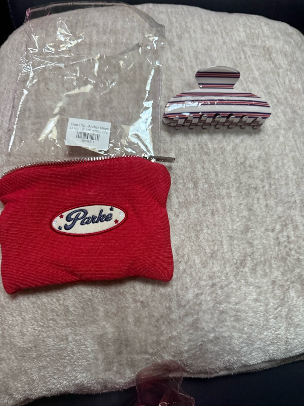 New Parke Anchor Stripe Claw Clip Coastal Collection
